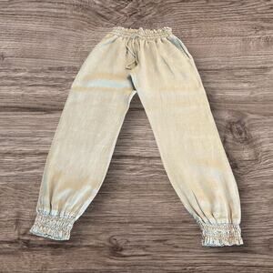 Bella Dahl Smocked High Waist Linen Jogger Pants Size Small